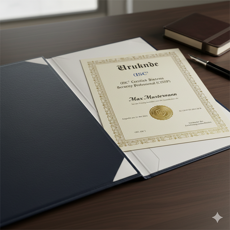 CISSP-Zertifikat-Mappe-Schreibtisch