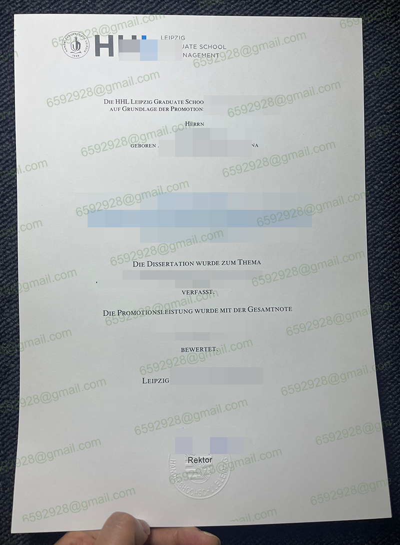 HHL Leipzig Graduate School of Management Urkunde