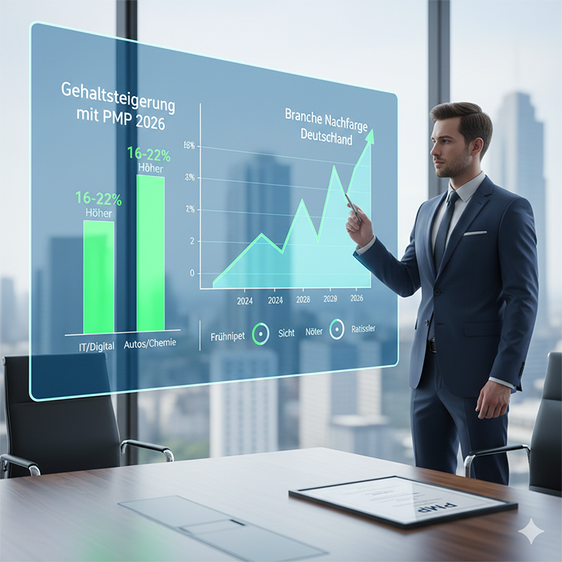 Statistik zur PMP Zertifikat Anerkennung und Gehaltschancen auf dem deutschen Arbeitsmarkt