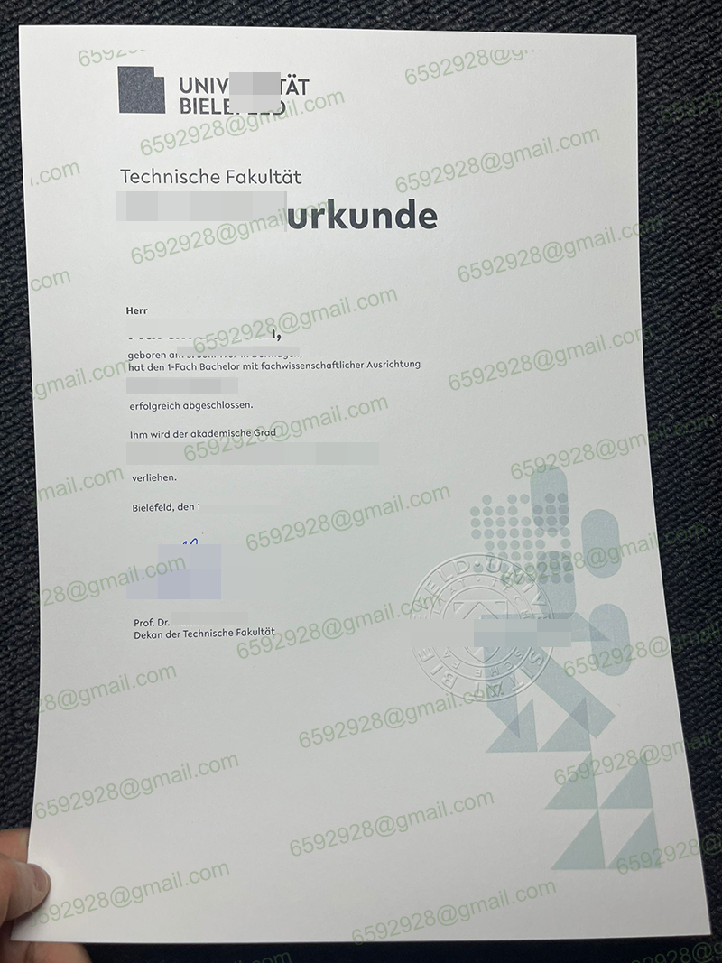 Universität Bielefeld Urkunde