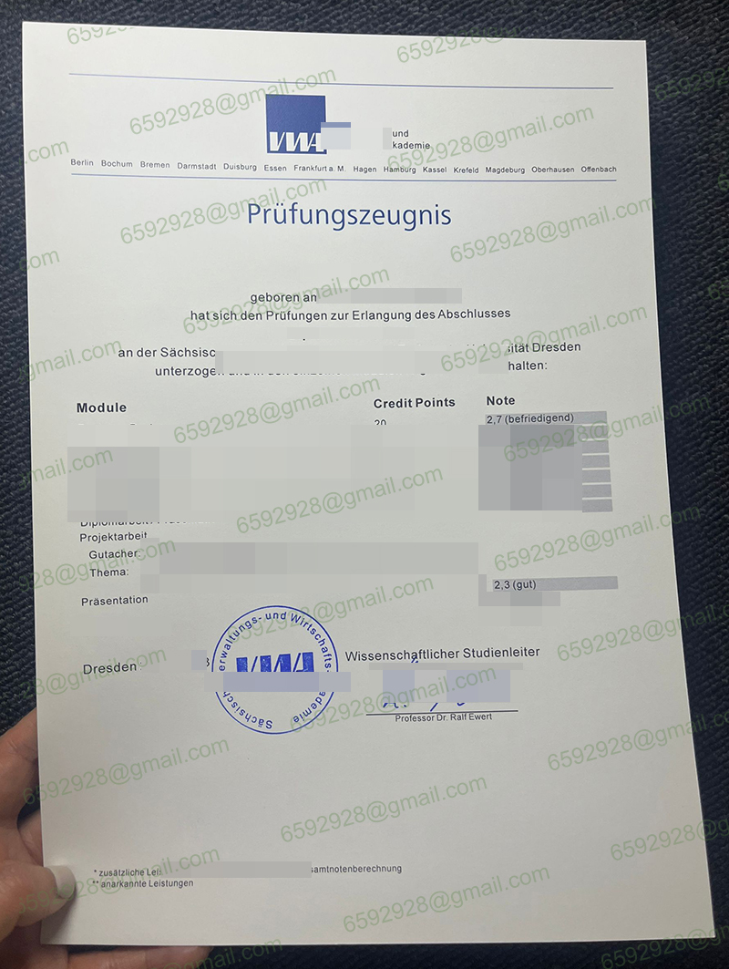 Verwaltungs- und Wirtschaftsakademie Zeugnis