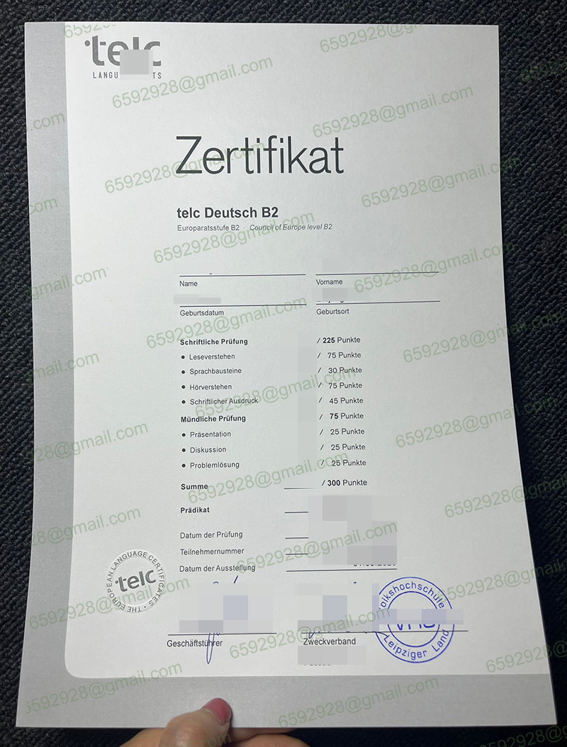 telc Deutsch B2 Zertifikat