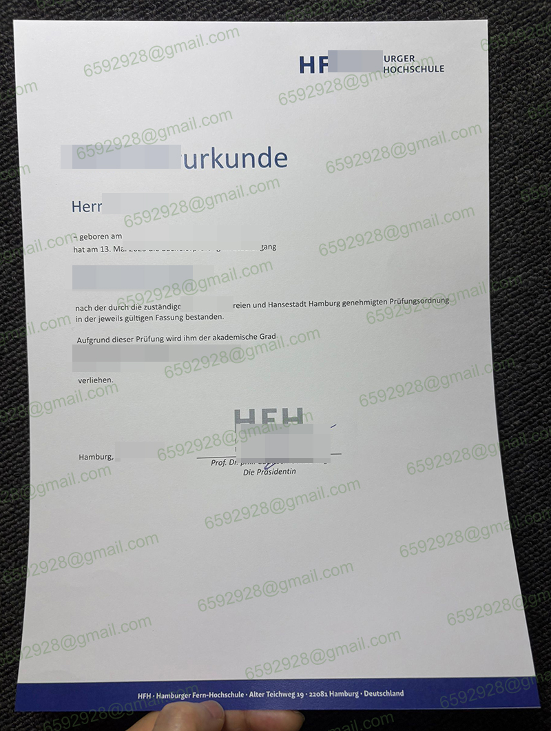 Hamburger Fern-Hochschule Urkunde