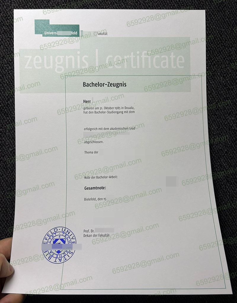Universität Bielefeld Bachelorzeugnis