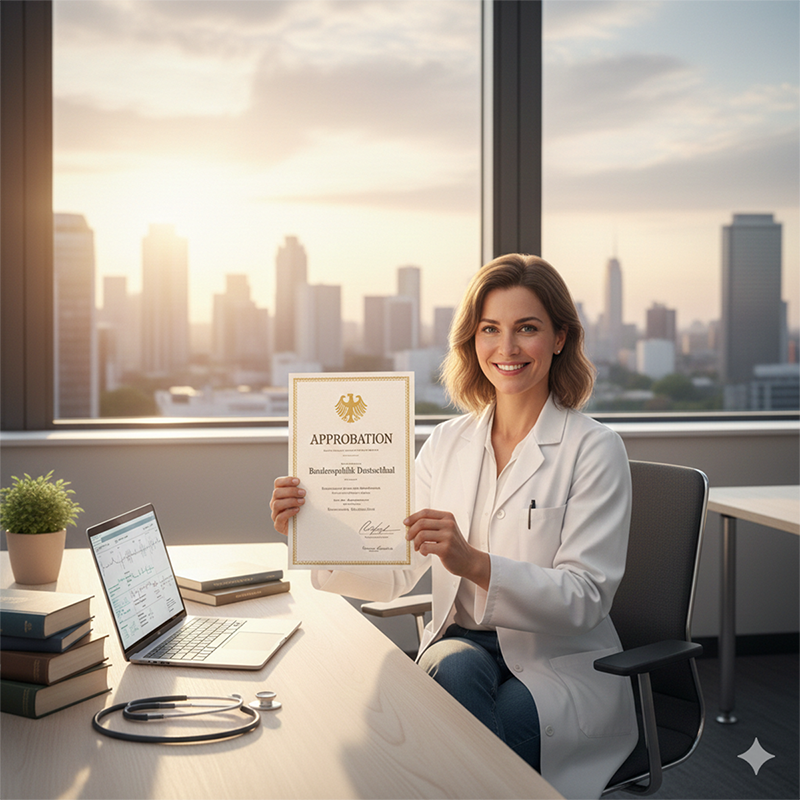 aerztin-buero-approbationsurkunde-karriere