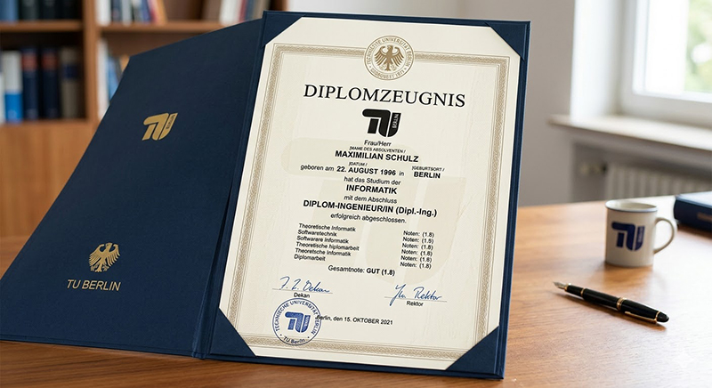 Abschlusszeugnis der Technischen Universität Berlin (Informatik)