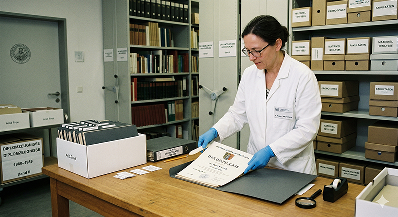 Archivierung von Diplomzeugnissen der Universität Jena