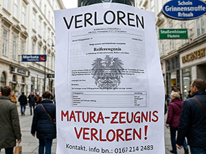 Bild der verlorenen Matura‑Zeugnis-Bekanntmachung-1