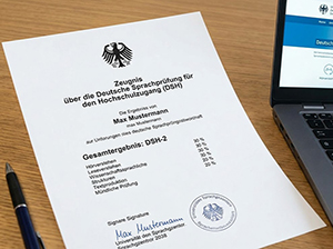 DSH-Zeugnis auf einem Schreibtisch-1