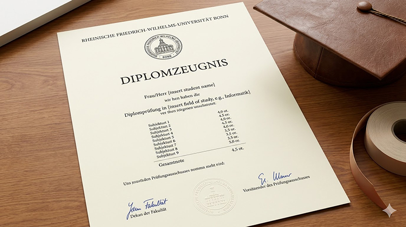 Diplomzeugnis der Rheinischen Friedrich-Wilhelms-Universität Bonn