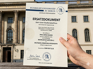Ersatzurkunde der Humboldt-Universität zu Berlin vor dem Hauptgebäude-1
