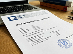 Exmatrikulationsbescheinigung der Universität Würzburg-1