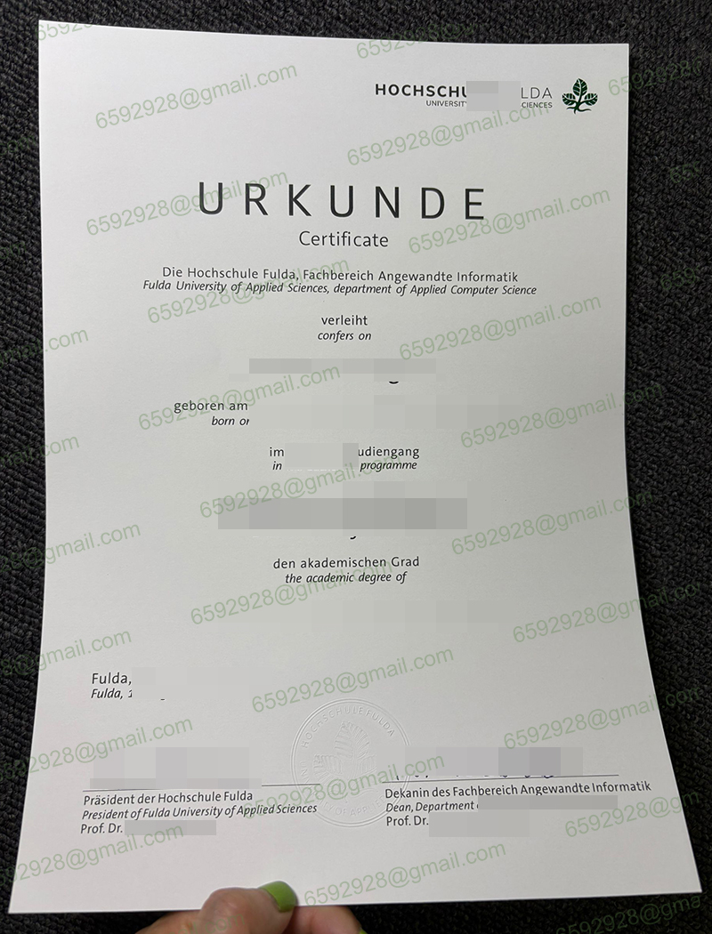 Hochschule Fulda Urkunde