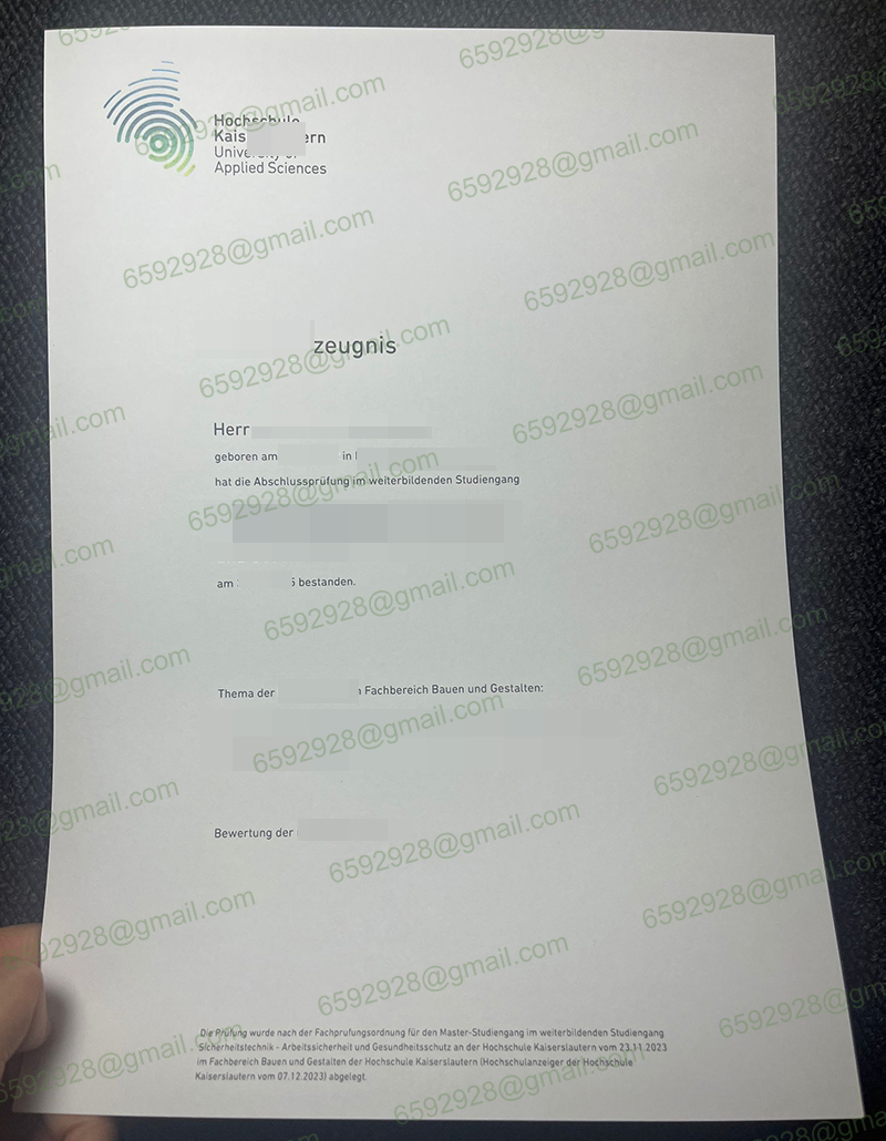 Hochschule Kaiserslautern Zeugnis