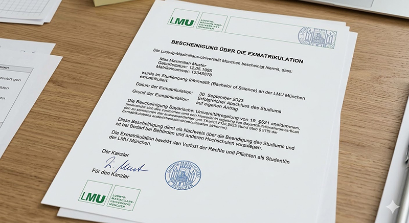 Ich würde dieses Bild LMU Exmatrikulationsbescheinigung nennen.