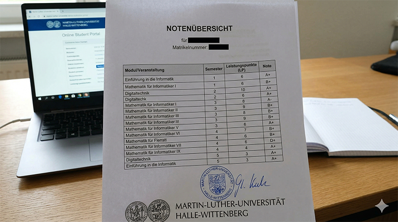 Offizielle Notenübersicht der Martin-Luther-Universität Halle-Wittenberg