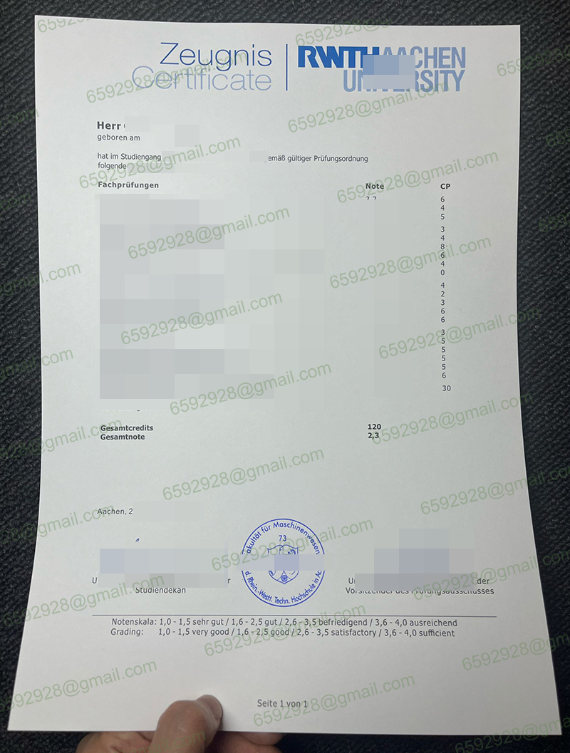 RWTH Aachen University Zeugnis