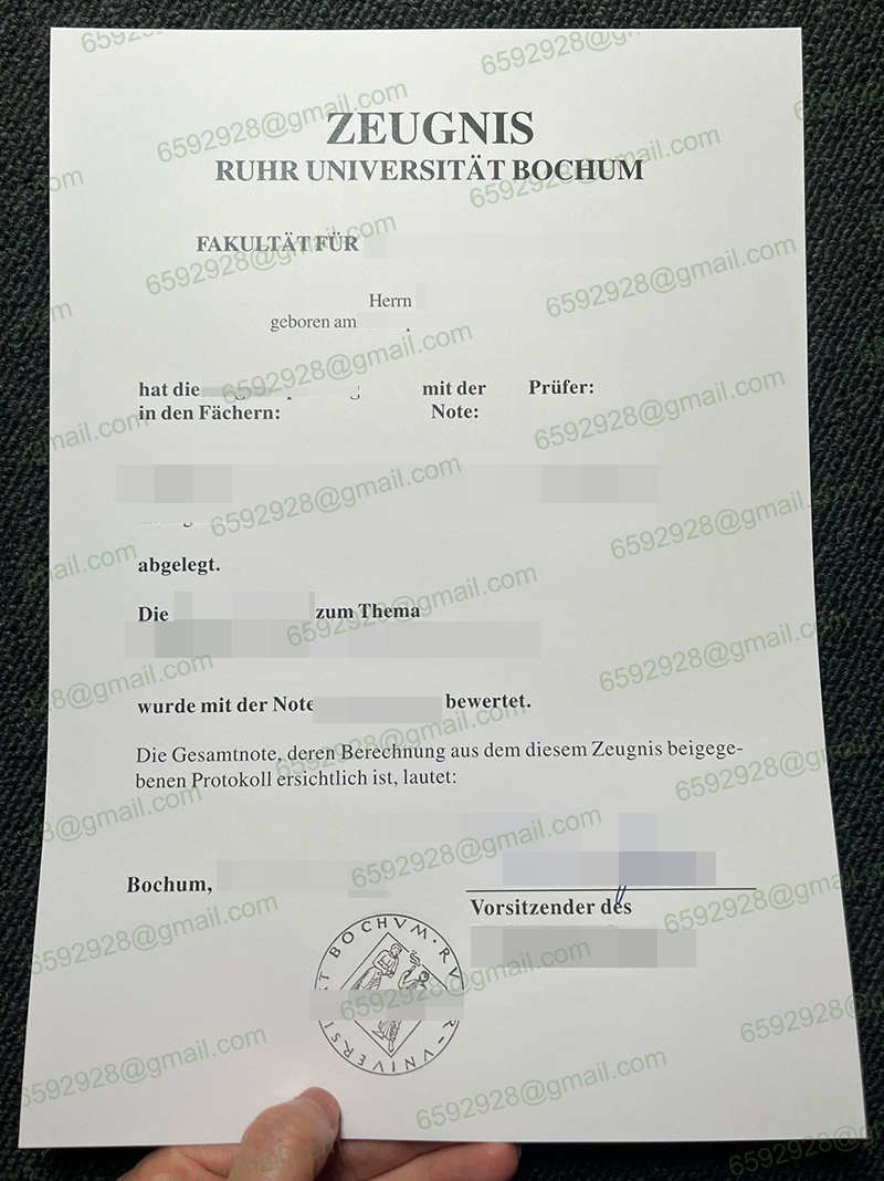 Ruhr-Universität Bochum Zeugnis