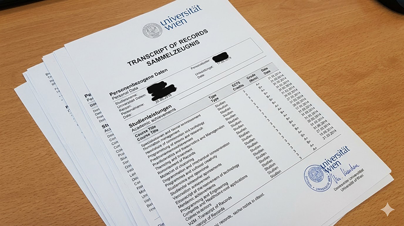 Sammelzeugnis der Universität Wien