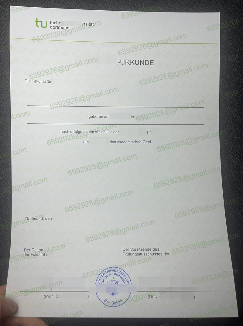 TU Dortmund Urkunde