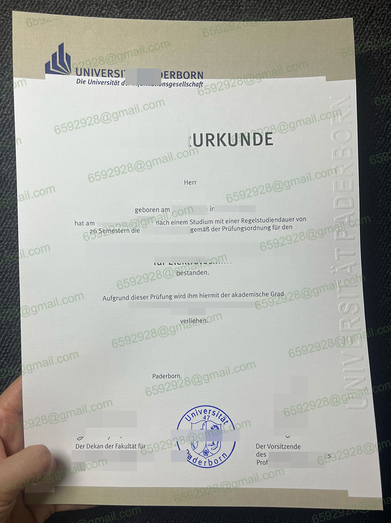 Universität Paderborn Urkunde