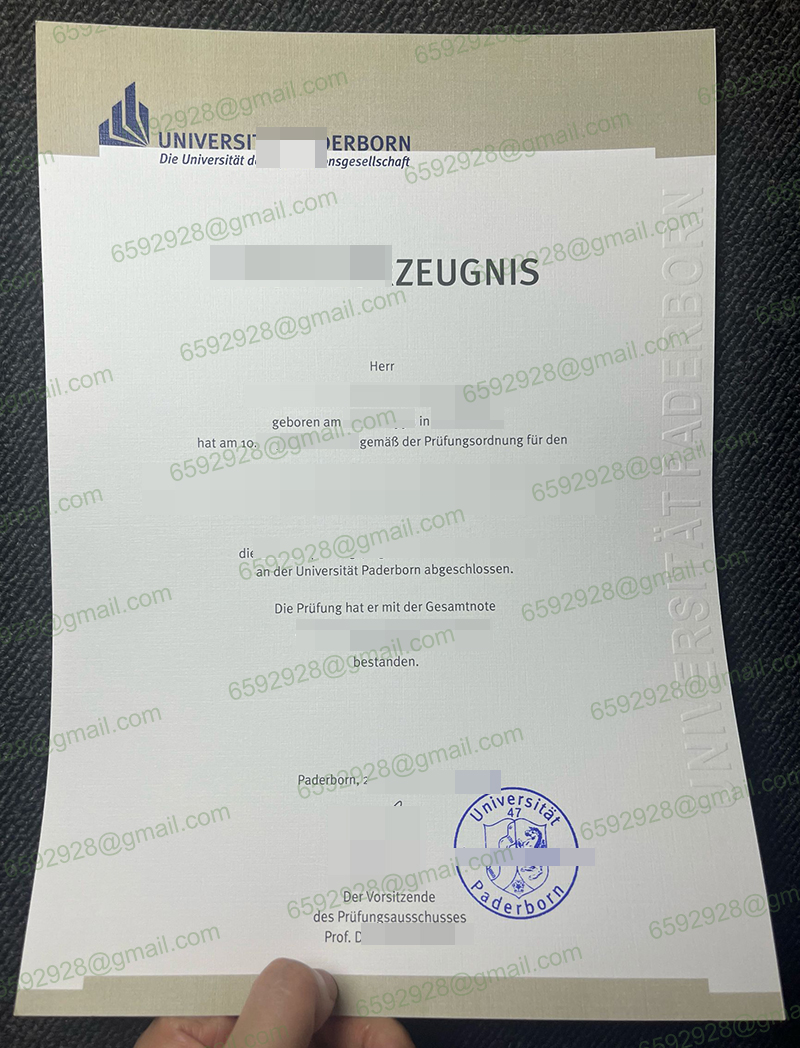 Universität Paderborn Zeugnis