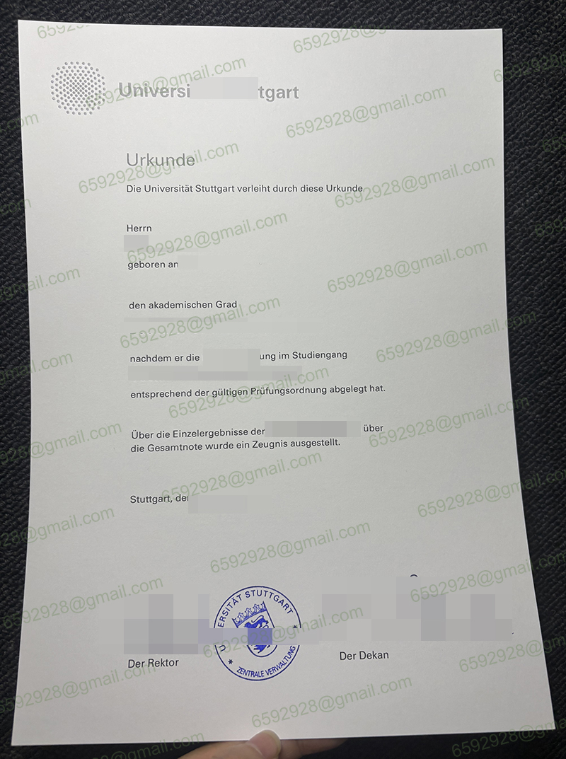 Universität Stuttgart Urkunde