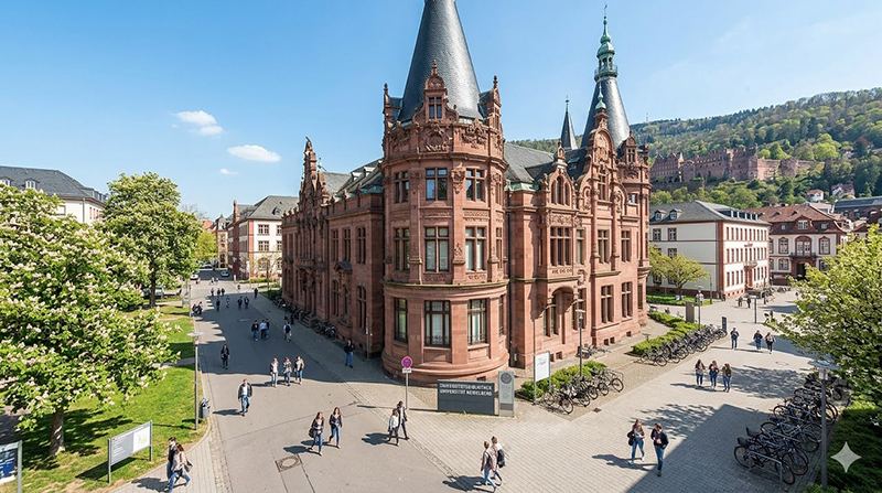 Universitätsbibliothek Heidelberg bei Sonnenschein