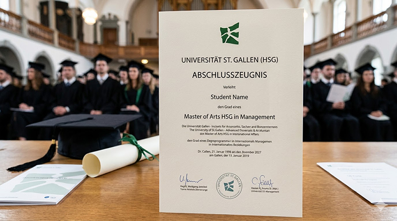 Verleihung des Abschlusszeugnisses der Universität St. Gallen (HSG)