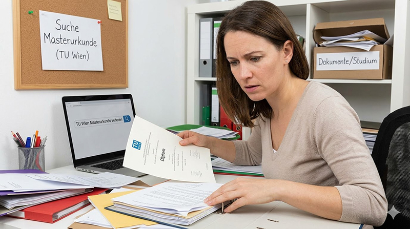 Verzweifelte Suche nach der verlorenen TU Wien Masterurkunde