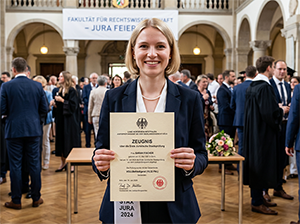 Absolventin mit dem Zeugnis der Ersten Juristischen Staatsprüfung-1