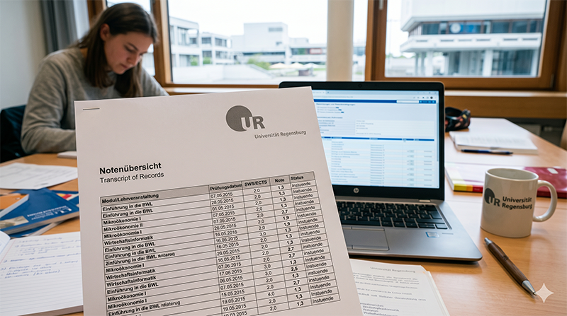 Akademische Leistungsuebersicht Uni Regensburg Arbeitsplatz