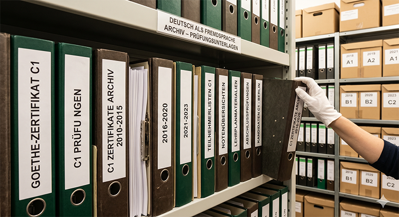 Archivierung von Goethe-Zertifikat C1 Prüfungsunterlagen