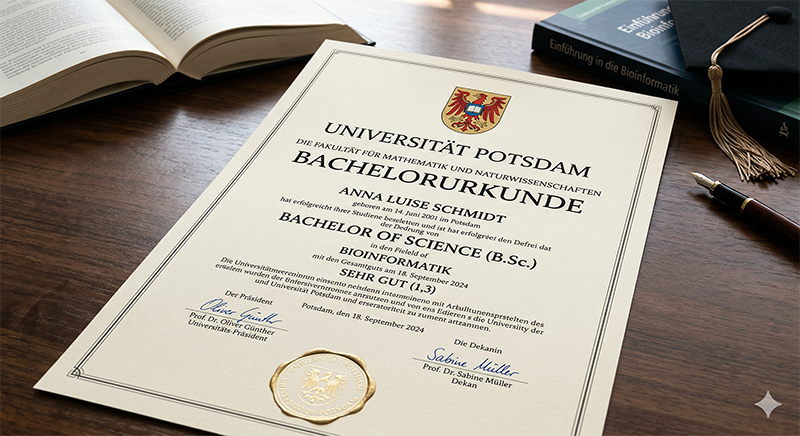 Bachelorurkunde der Universität Potsdam