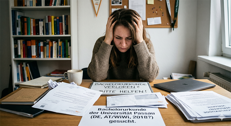 Der Verlust der Bachelorurkunde Verzweifelte Suche an der Universität Passau