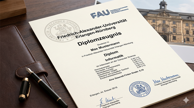 Diplomzeugnis der Friedrich-Alexander-Universität Erlangen-Nürnberg
