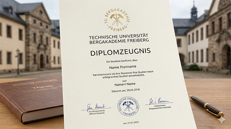 Diplomzeugnis der Technischen Universität Bergakademie Freiberg