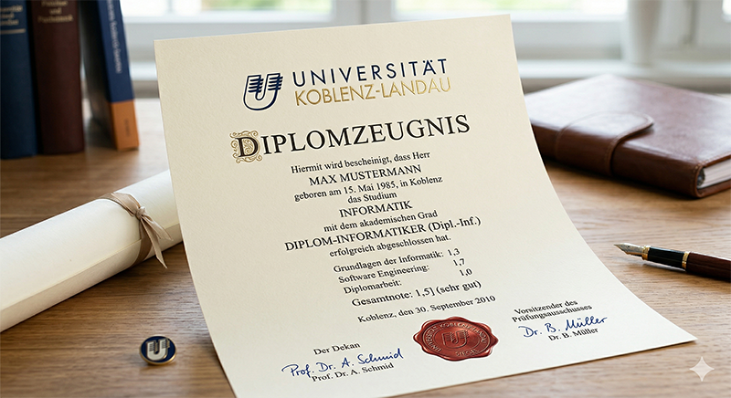 Diplomzeugnis der Universität Koblenz-Landau