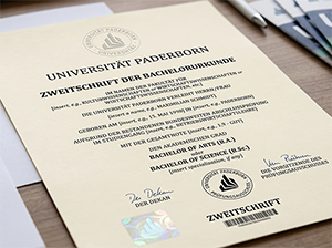 Entwurf einer Zweitschrift der Bachelorurkunde der Universität Paderborn-1