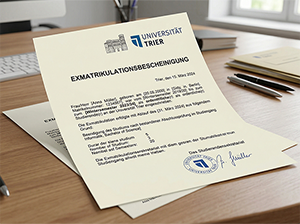 Exmatrikulationsbescheinigung der Universität Trier-1