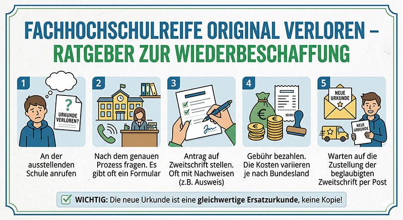 Infografik Wiederbeschaffung der Fachhochschulreife bei Verlust