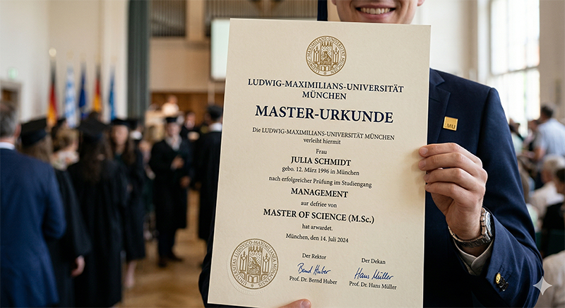 Masterurkunde der LMU München