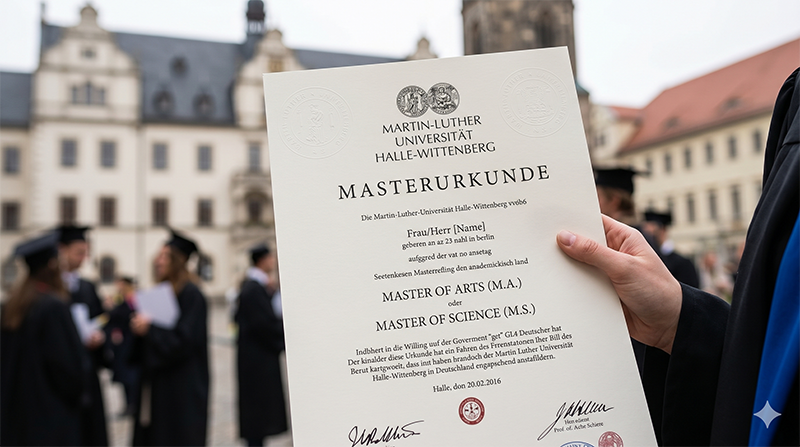 Masterurkunde der Martin-Luther-Universität Halle-Wittenberg