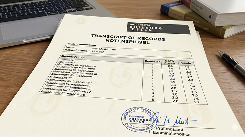 Offizieller Notenspiegel der Universität Duisburg-Essen