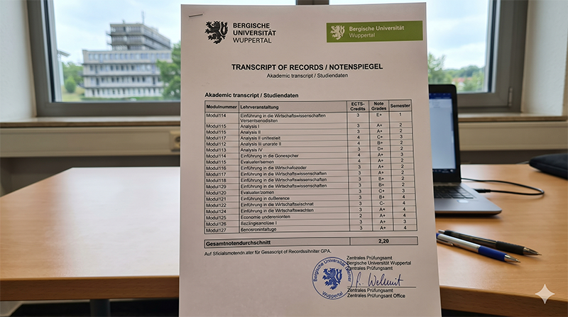 Transcript of Records der Bergischen Universität Wuppertal