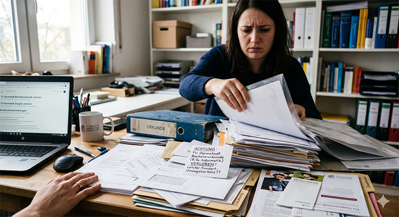 Verlust der TU Darmstadt Bachelorurkunde