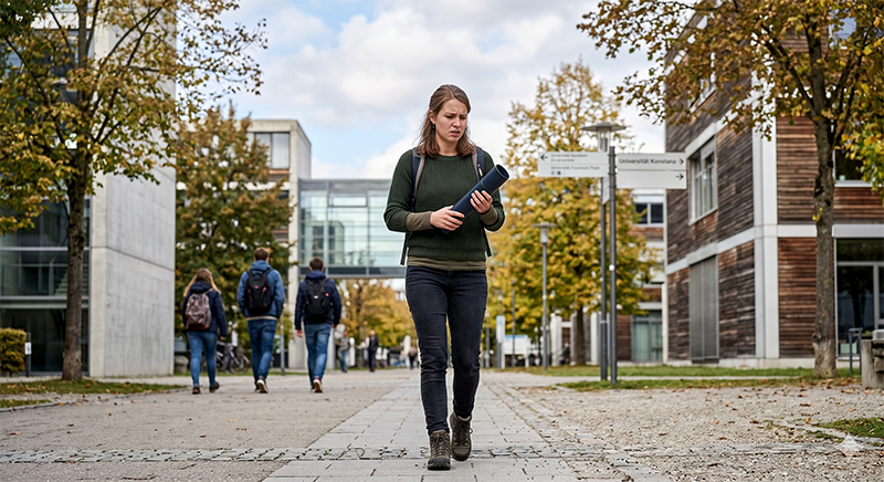 Verzweifelte Suche nach dem Abschlusszeugnis auf dem Campus