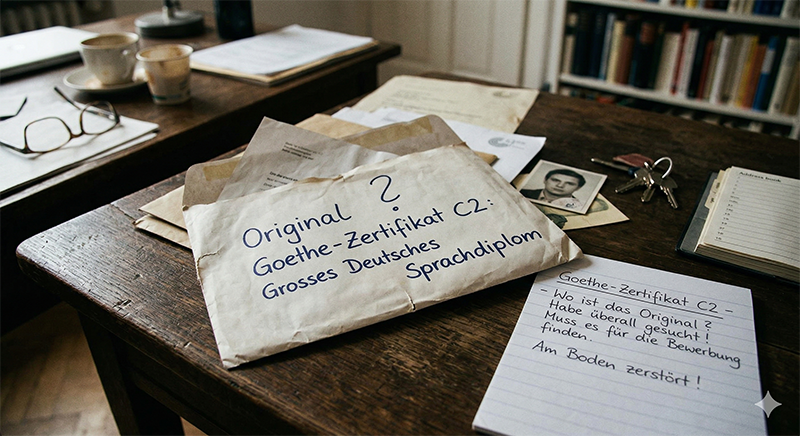 Verzweifelte Suche nach dem Goethe-Zertifikat