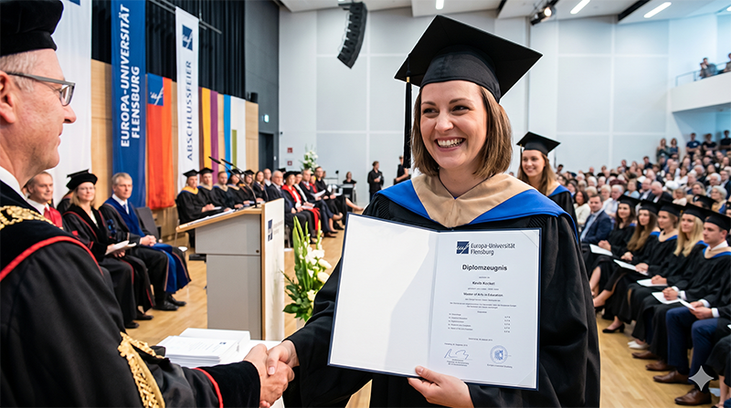 Feierliche Übergabe des Diplomzeugnisses an der Europa-Universität Flensburg