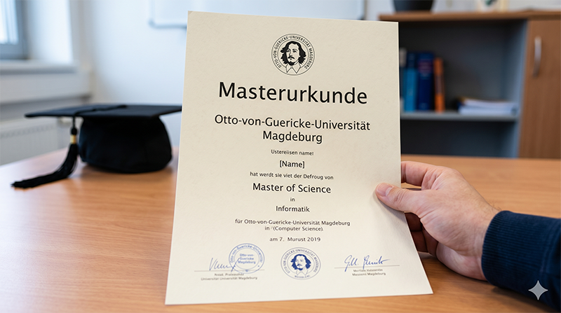 Masterurkunde der Otto-von-Guericke-Universität Magdeburg